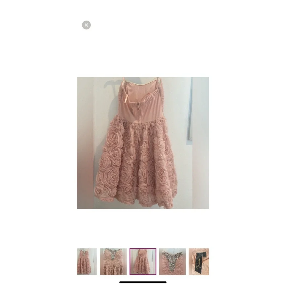 Strapless Princess Style Semi-Formal Dress By Trixxi Bat Mitzvah Juniors Size 1 - Picture 4 of 6